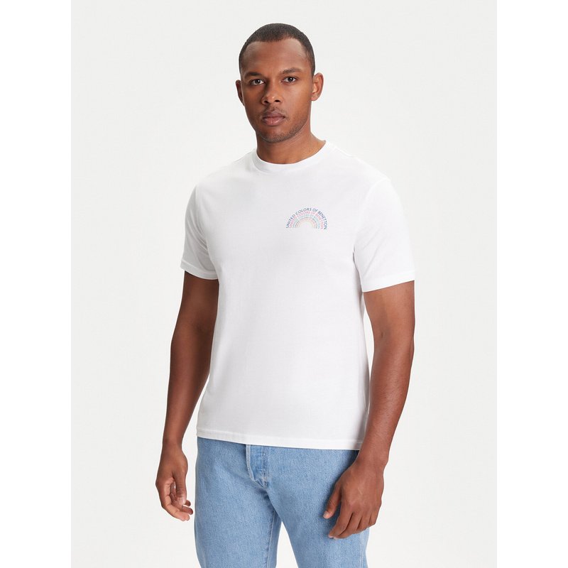 United Colors Of Benetton T-Shirt 3I1XU1096 Weiß Regular Fit