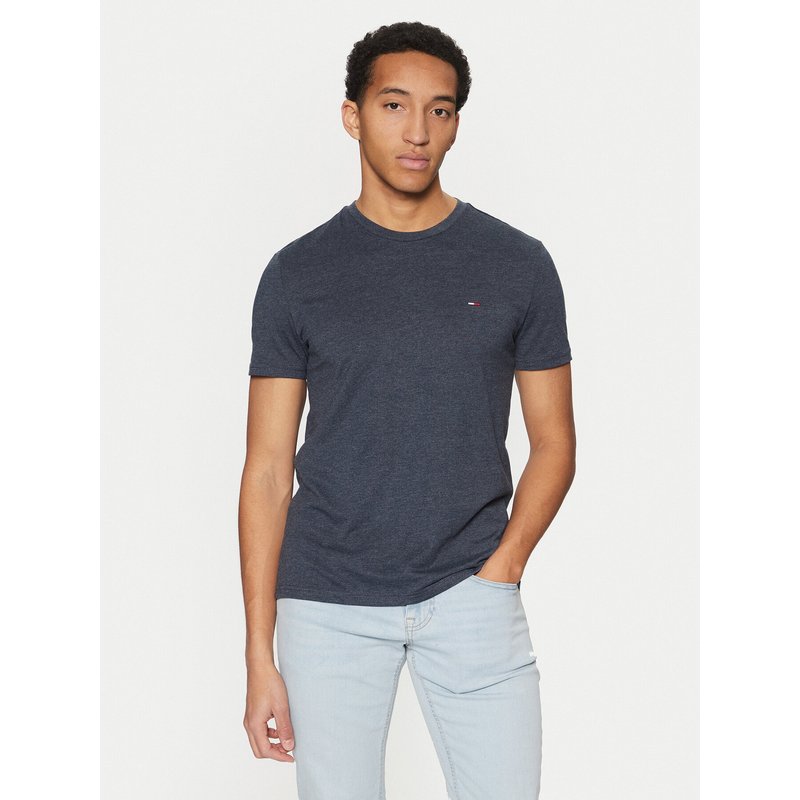 Tommy Jeans T-Shirt Jaspe DM0DM20363 Dunkelblau Slim Fit