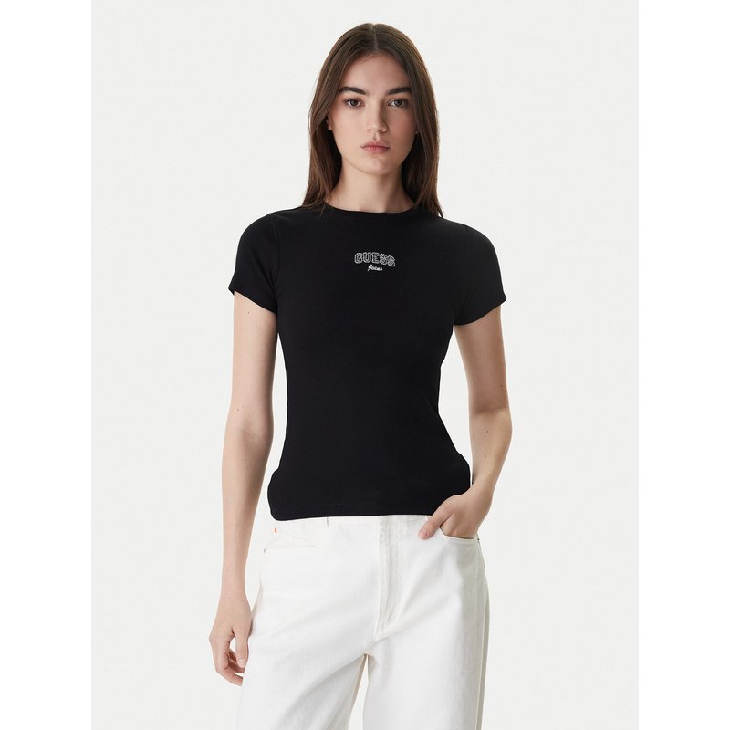 Guess Jeans T-Shirt W6RP21 KA0H1 Schwarz Slim Fit