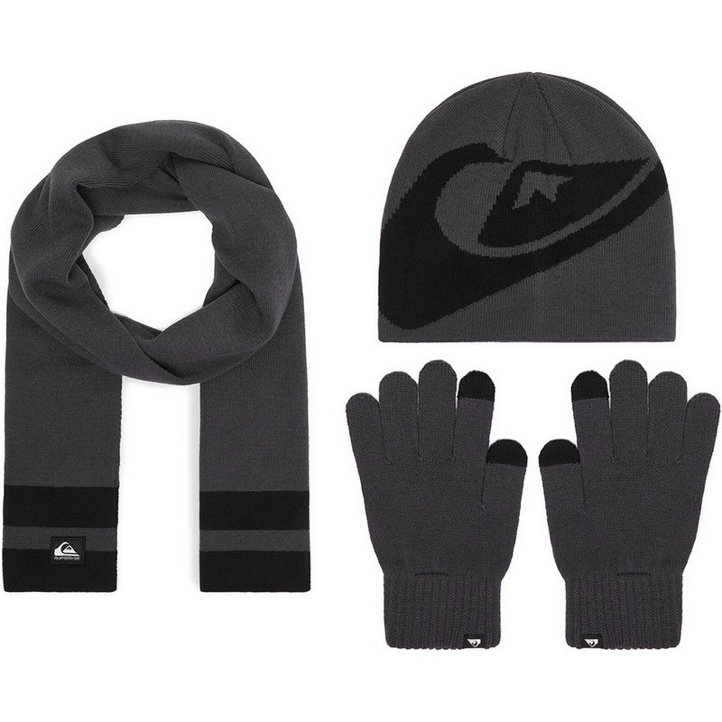 Set Mütze, Schal und Handschuhe Quiksilver CWBEO-QS-SM346-001-AW26 Dunkelgrau
