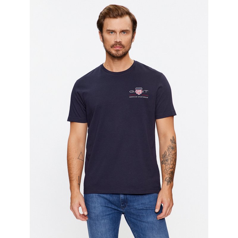 Gant T-Shirt Reg Archive Shield Emb Ss 2067004 Dunkelblau Regular Fit