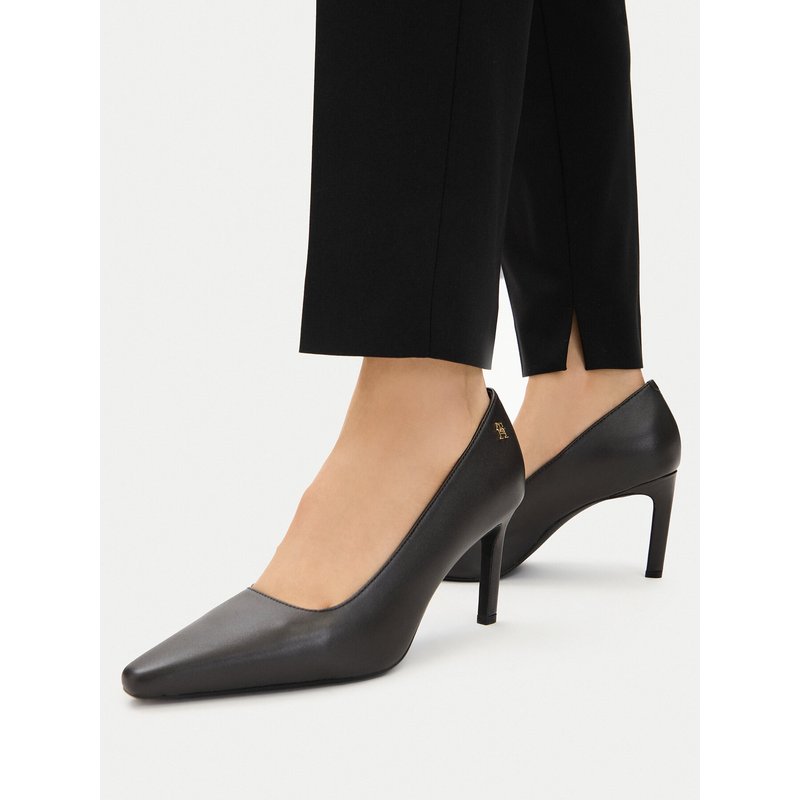 Pumps Tommy Hilfiger Th Logo Lth Pump Slanted Hl FW0FW09008 Schwarz