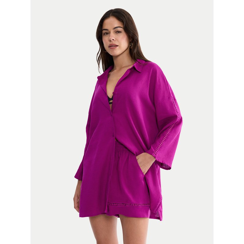 Triumph Pyjamahemd Summer Wear 10227228 Rosa Regular Fit