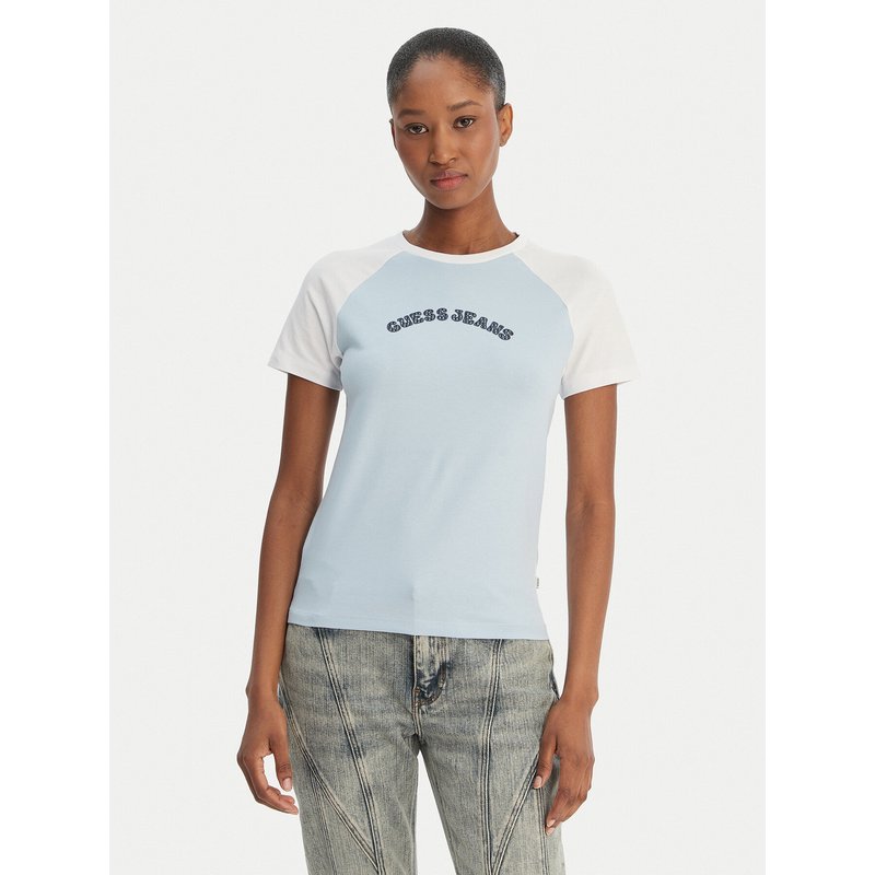 Guess Jeans T-Shirt W6GIB0 J1314 Himmelblau Regular Fit