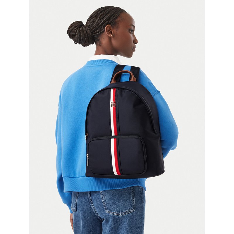 Rucksack Tommy Hilfiger Popette Dome Backpack Corp AW0AW19243 Dunkelblau