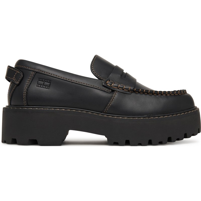 Slipper Tommy Jeans Archive '01 Loafer Leather EN0EN03005 Schwarz