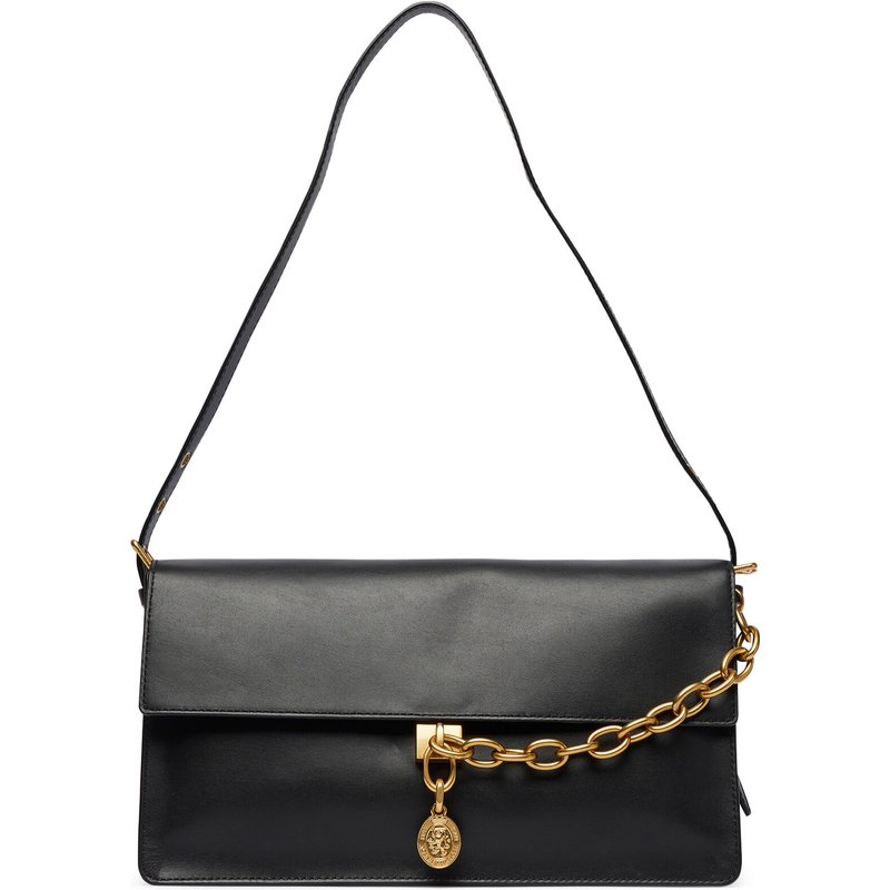 Handtasche Tommy Hilfiger Crest Leather Conv Shoulder Bag AW0AW19015 Schwarz