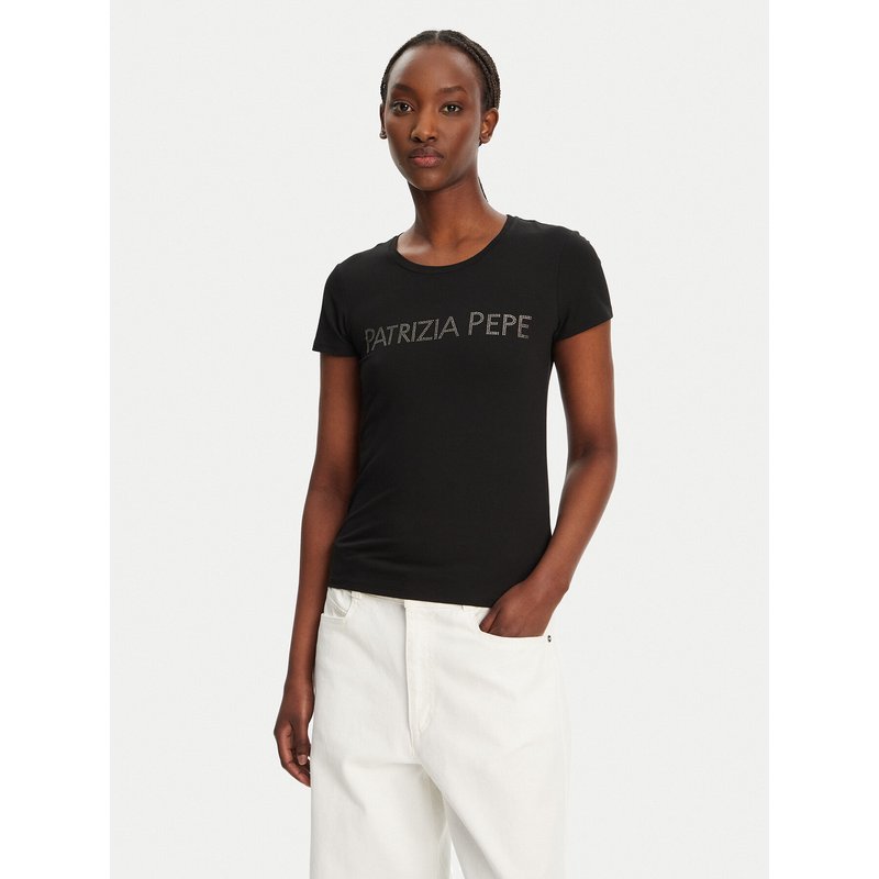 Patrizia Pepe T-Shirt CM1419/J013-K103 Schwarz Regular Fit
