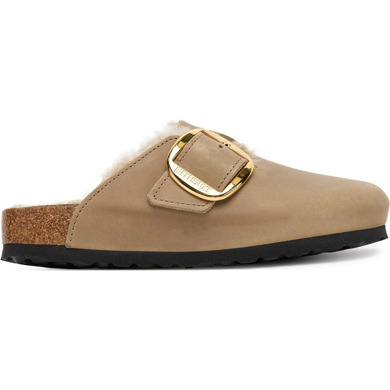 Pantoletten Birkenstock Boston Big Buckle Shearling 1030444 Braun