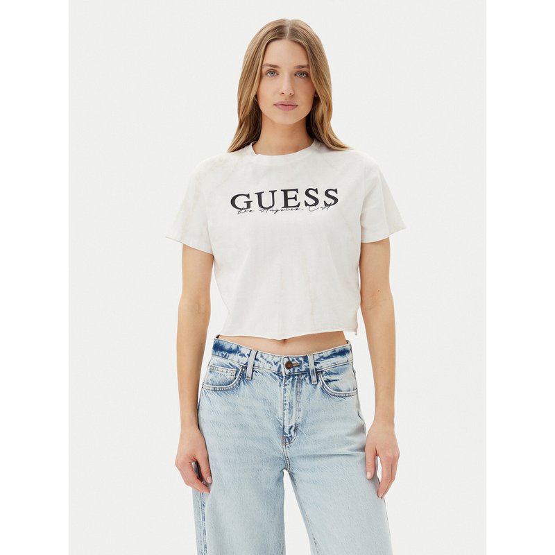 Guess T-Shirt V5GI19 I3Z14 Écru Regular Fit
