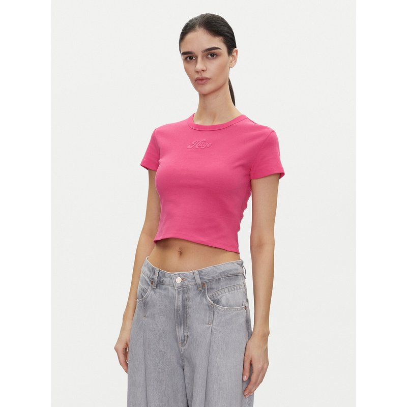 HUGO T-Shirt Delanor_2 50539132 Rosa Cropped Fit