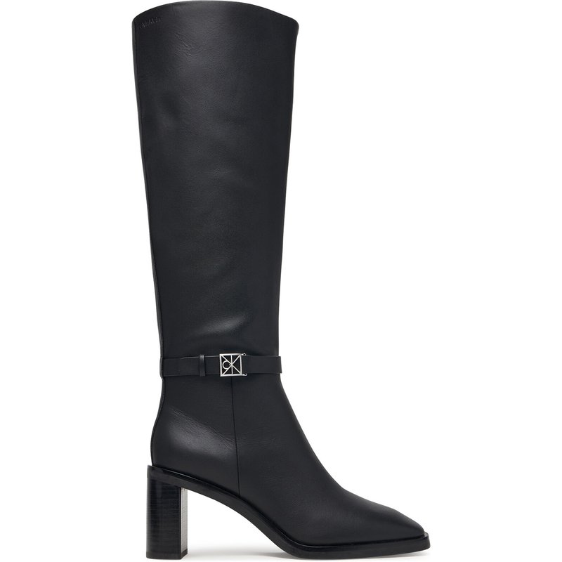 Stiefel Calvin Klein Block Heel High Boot Lth Hdw HW0HW03178 Schwarz
