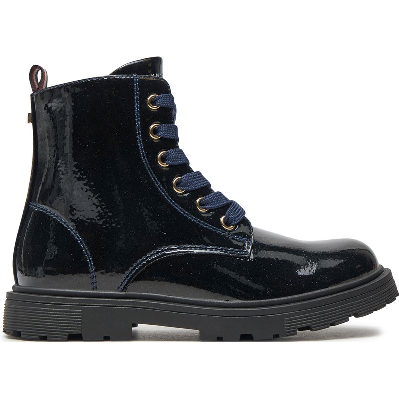 Stiefel Tommy Hilfiger Lace-Up Bootie T1A5-33564-1237 S Dunkelblau