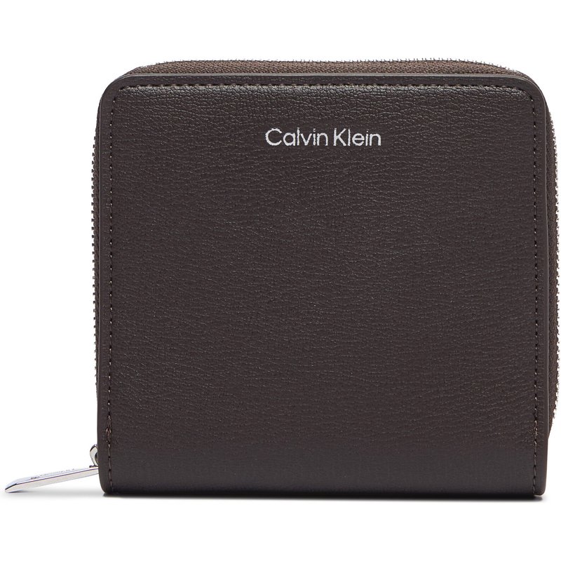 Geldbörse Calvin Klein Foil Logo Medium Zip Around LV04F1120G Dunkelbraun