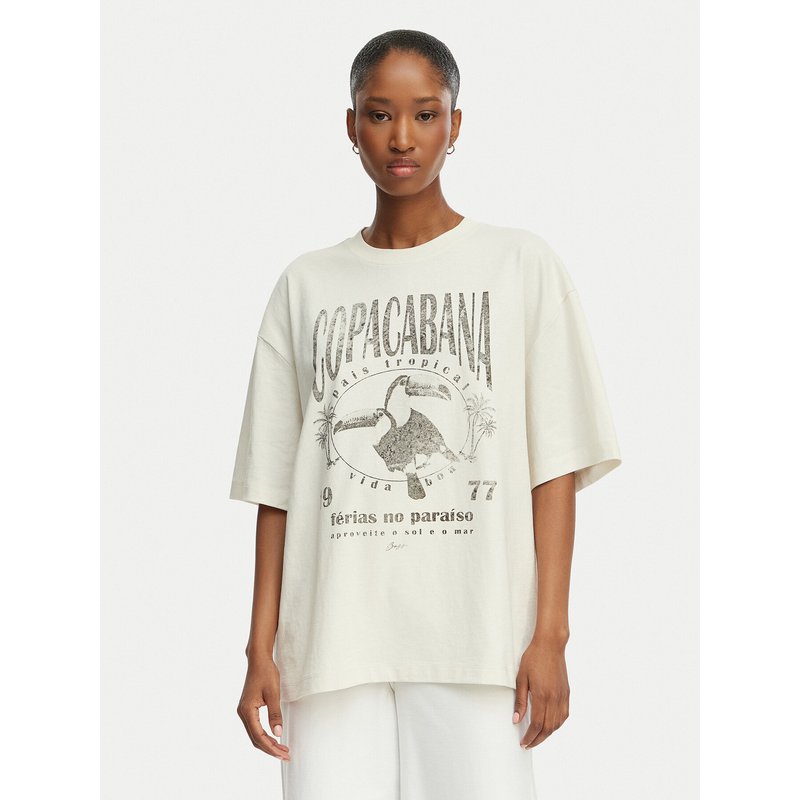 BOSS T-Shirt C_Eboys_2 50559078 Creme Relaxed Fit