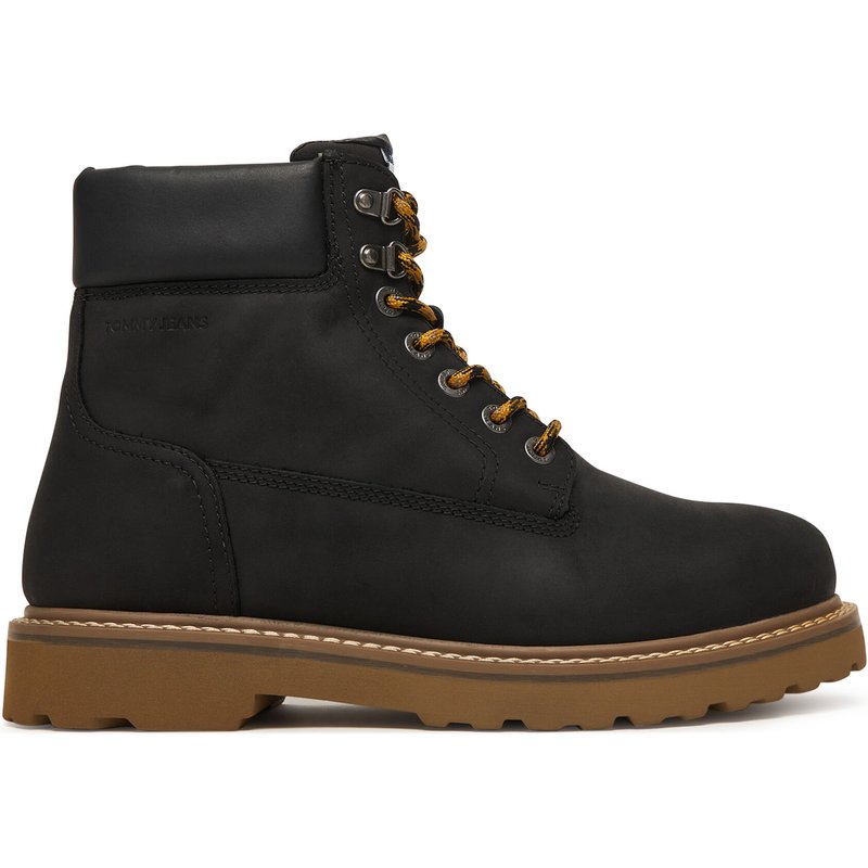 Schnürschuhe Tommy Jeans Archive '01 Boot High Lth Wpm EM0EM01757 Schwarz