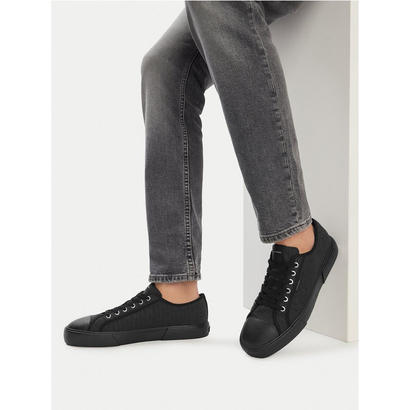 Sneakers aus Stoff Calvin Klein Vulc Laceup Cv Aop HM0HM02122 Schwarz