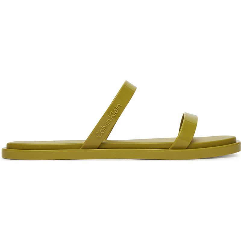 Pantoletten Calvin Klein Double Bar Slide - Jelly HW0HW02417 Grün