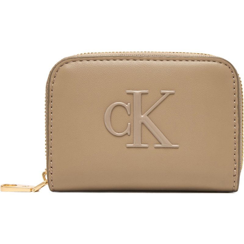 Geldbörse Calvin Klein Bold Ck Medium Zip Around LV04F1154G Beige