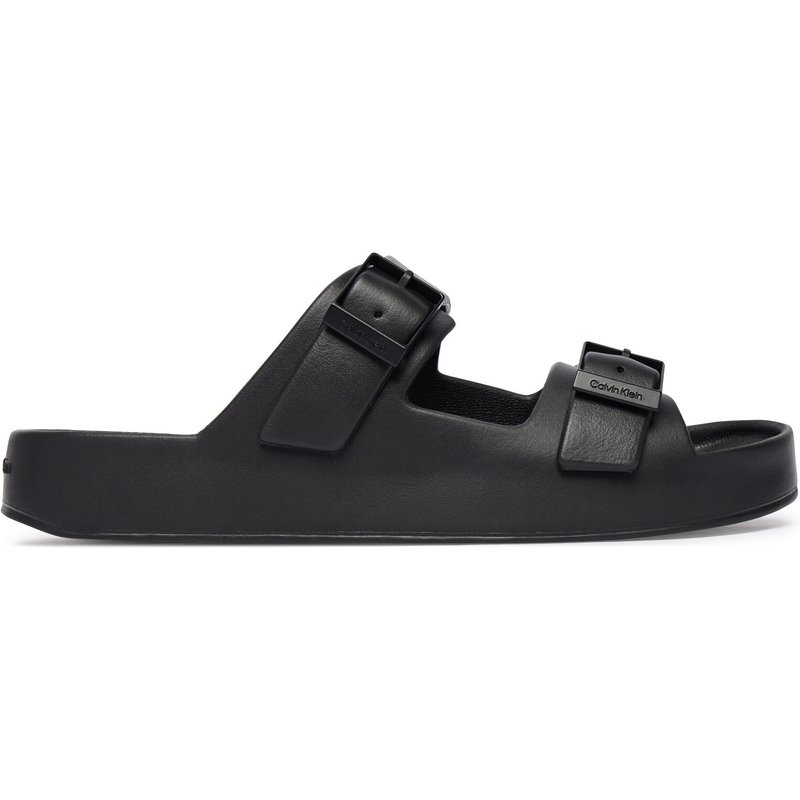 Pantoletten Calvin Klein Ergon Eva Double Bar Sandal HM0HM02116 Schwarz