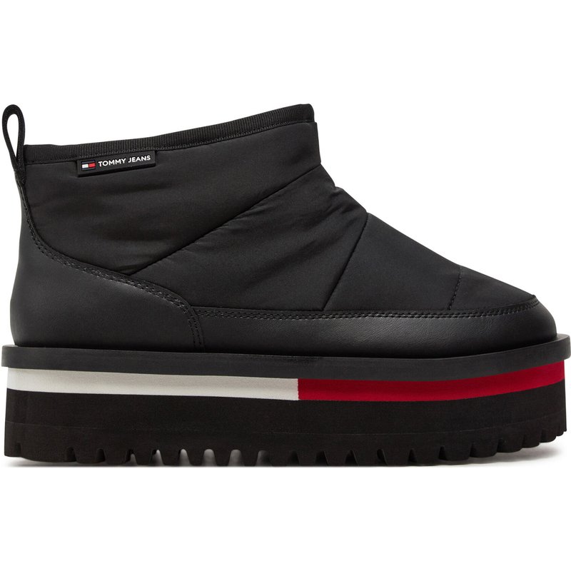 Schneeschuhe Tommy Jeans Tjw Nylon Flatform Boot Wl EN0EN02689 Schwarz