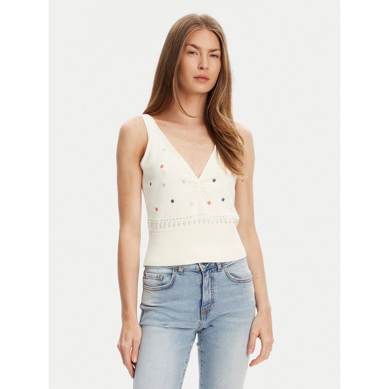 United Colors Of Benetton Top 10C1EH01A Beige Regular Fit