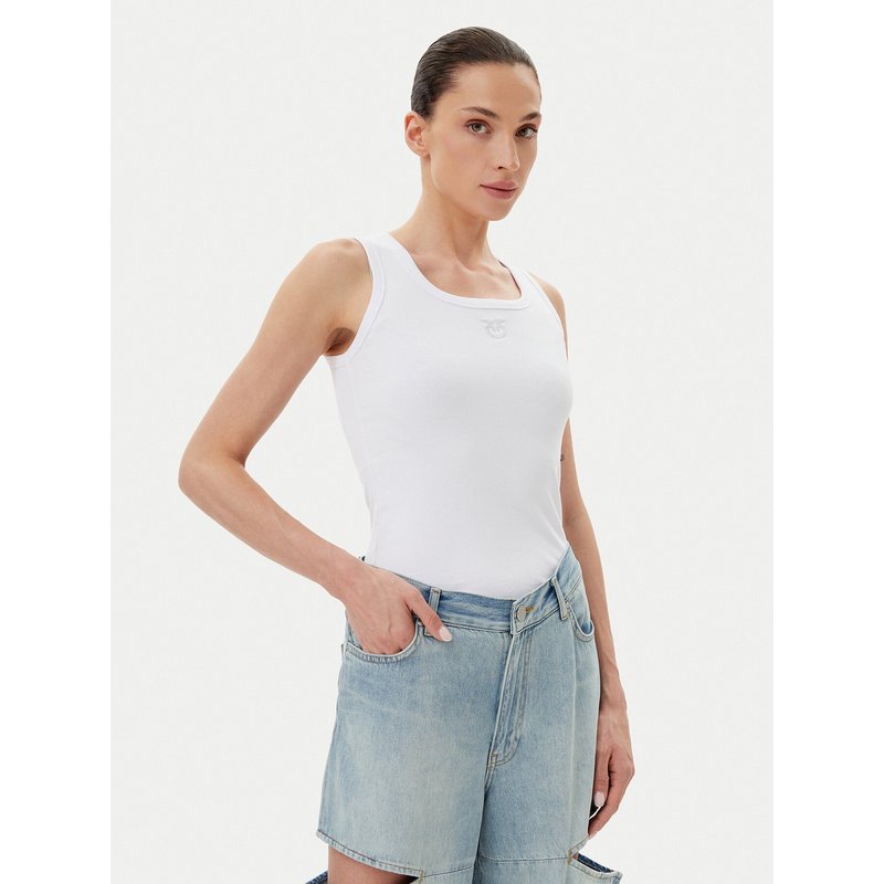 PINKO Top 100807 A2OF Z04 Weiß Regular Fit