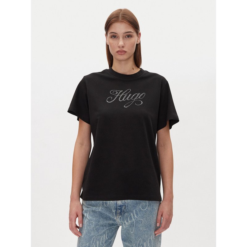 HUGO T-Shirt Vintage Tee 50537239 Schwarz Relaxed Fit