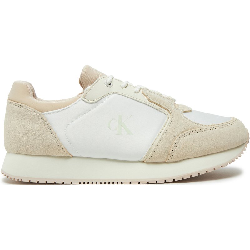 Sneakers Calvin Klein Jeans Runner Laceup Low Mg Media YW0YW01644 Écru