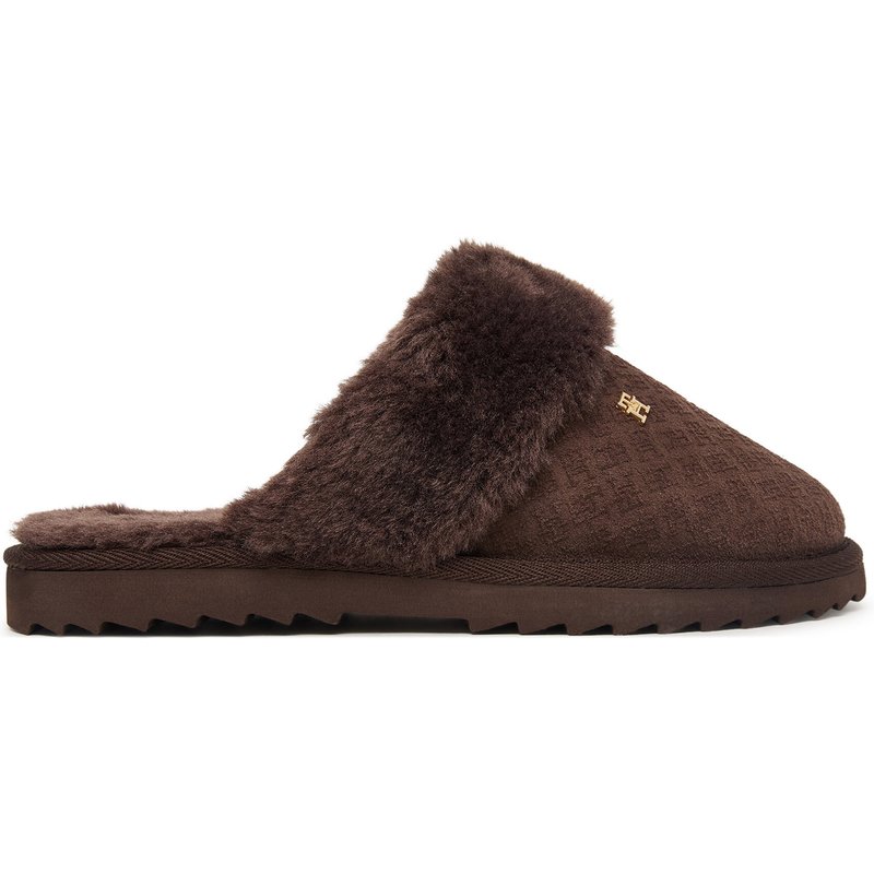 Hausschuhe Tommy Hilfiger Th Premium Shearling Shoes FW0FW09947 Dunkelbraun