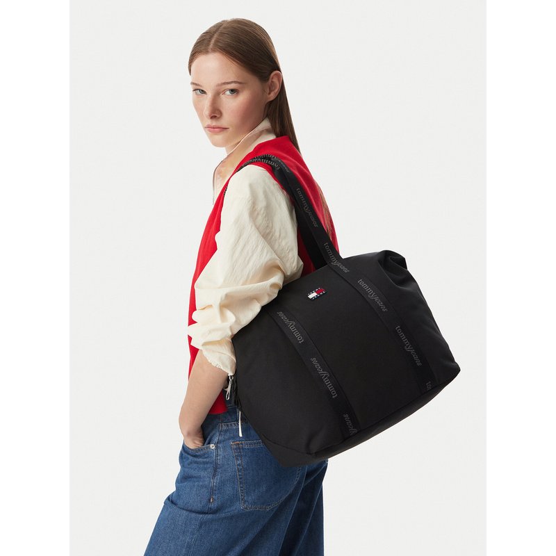 Handtasche Tommy Jeans Tjw Ess Daily Tote AW0AW19039 Schwarz