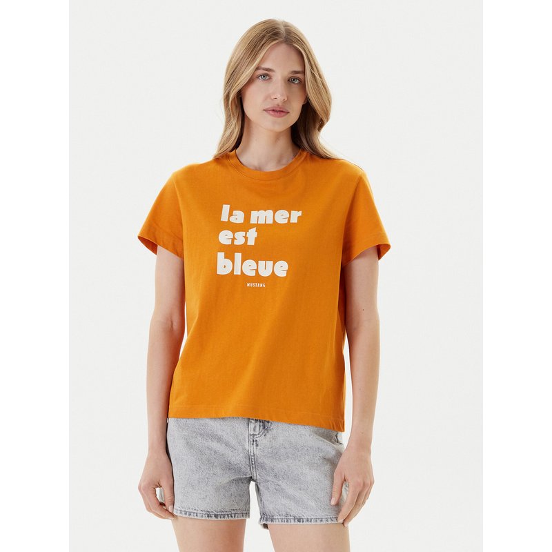 Mustang T-Shirt Floris 1016157 Orange Relaxed Fit