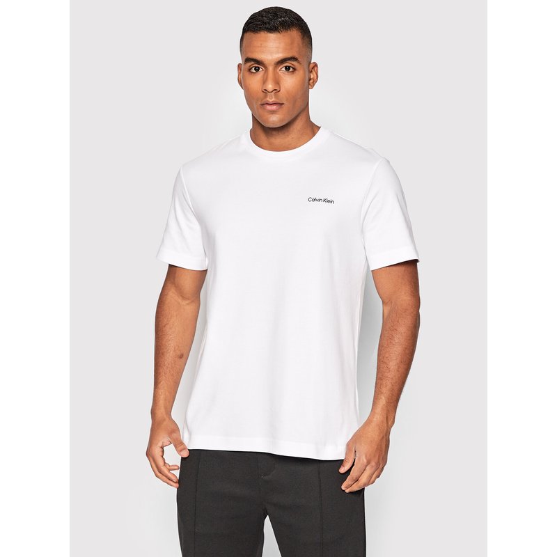 Calvin Klein T-Shirt Micro Logo Interlock K10K109894 Weiß Regular Fit