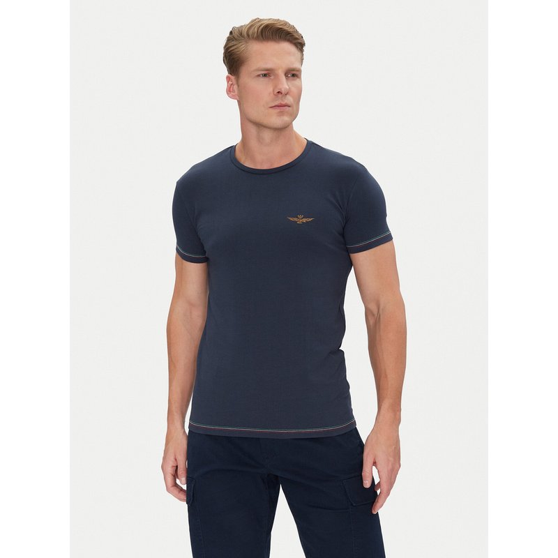 Aeronautica Militare T-Shirt AM1UTI003 Dunkelblau Regular Fit
