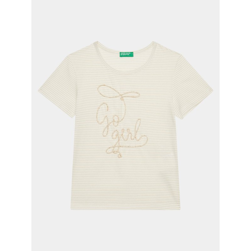United Colors Of Benetton T-Shirt 30DDC10HT Écru Regular Fit