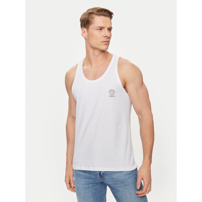 Versace Tank-Top Medusa AUU01012 Weiß Regular Fit