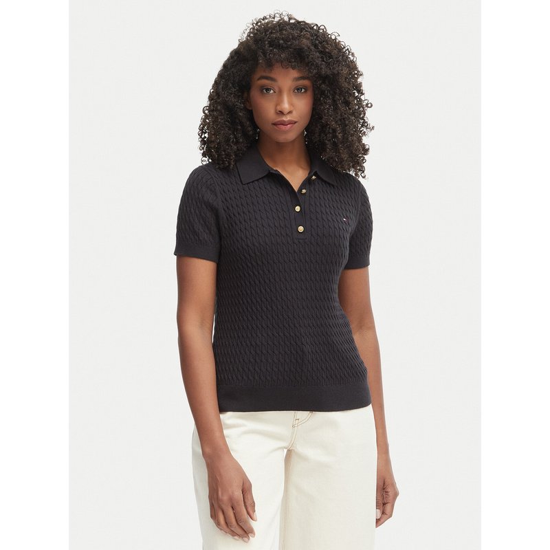 Tommy Hilfiger Poloshirt WW0WW41474 Schwarz Regular Fit