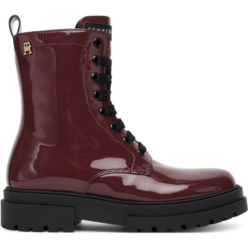 Schnürstiefeletten Tommy Hilfiger Lace-Up Bootie T4A5-34025-0775 S Dunkelrot