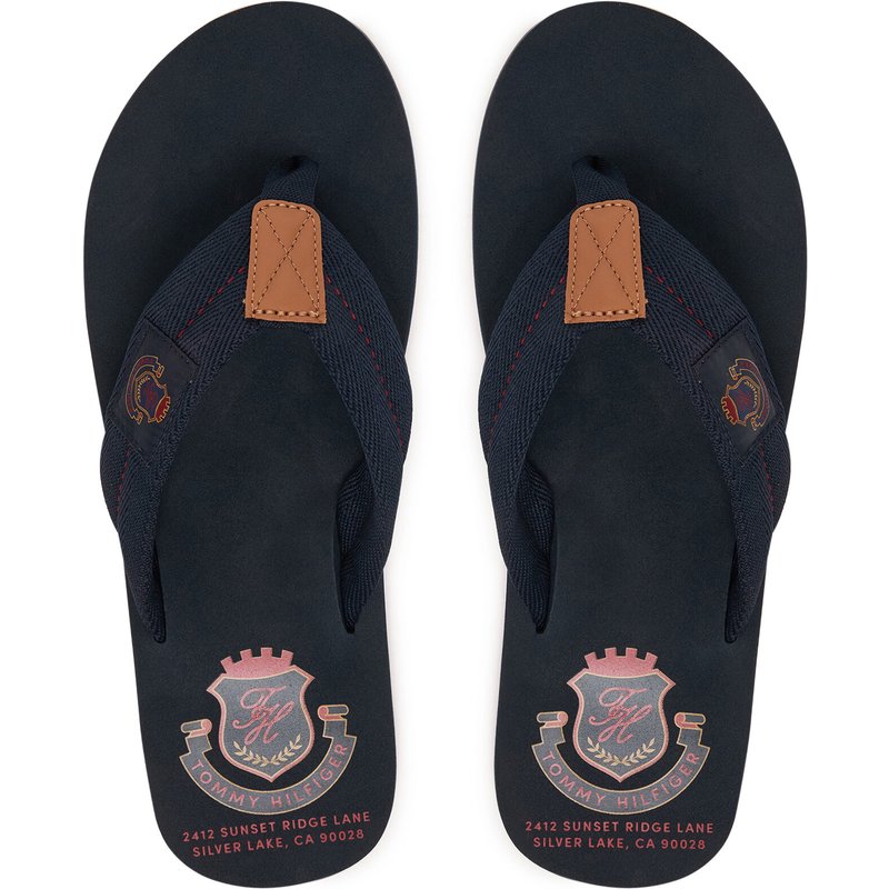 Zehentrenner Tommy Hilfiger Patch Hilfiger Beach Sandal FM0FM05804 Dunkelblau