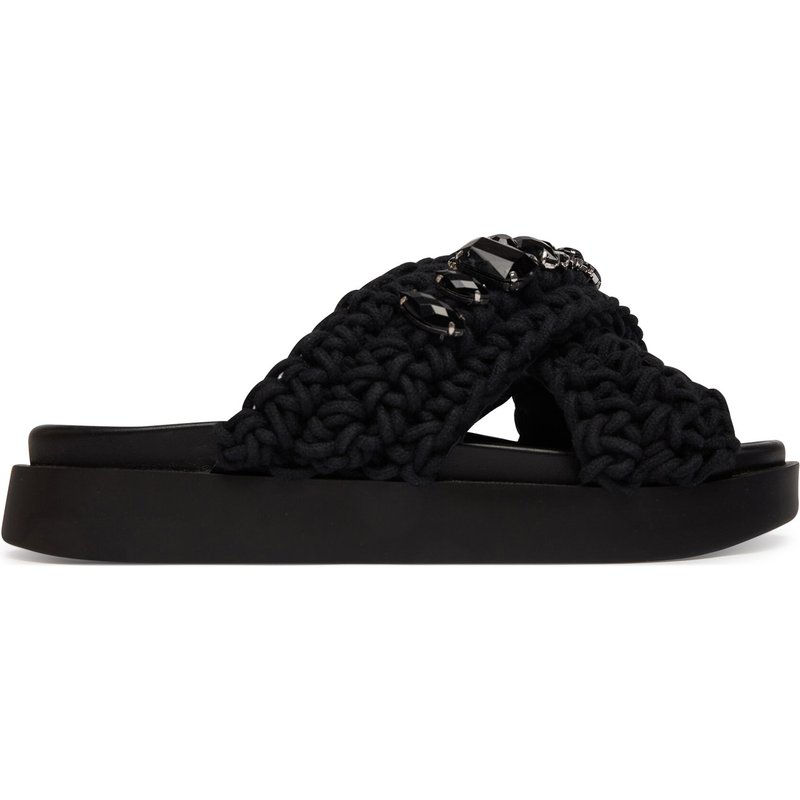 Pantoletten Inuikii Woven Stones 1004.003.0073 Schwarz