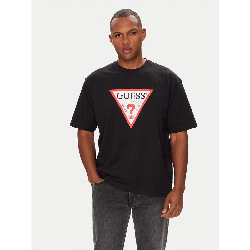 Guess Jeans T-Shirt M4YI45 K8FQ4 Schwarz Oversize