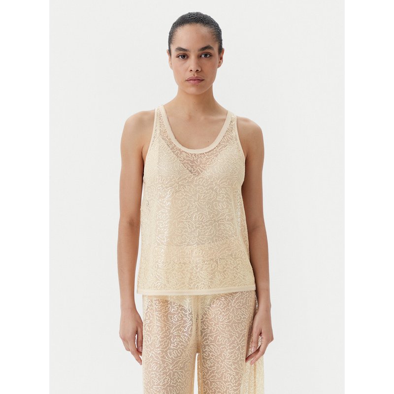 PINKO Top Waiting canottiera rete Beige Slim Fit