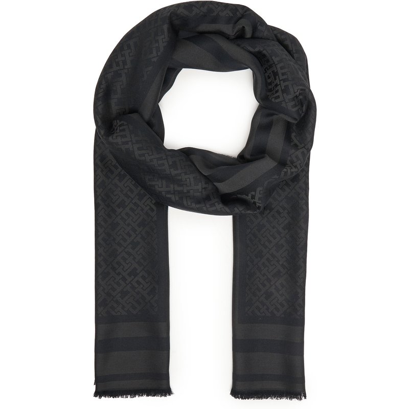 Schal Tommy Hilfiger Th Monogram Scarf AW0AW18273 Schwarz