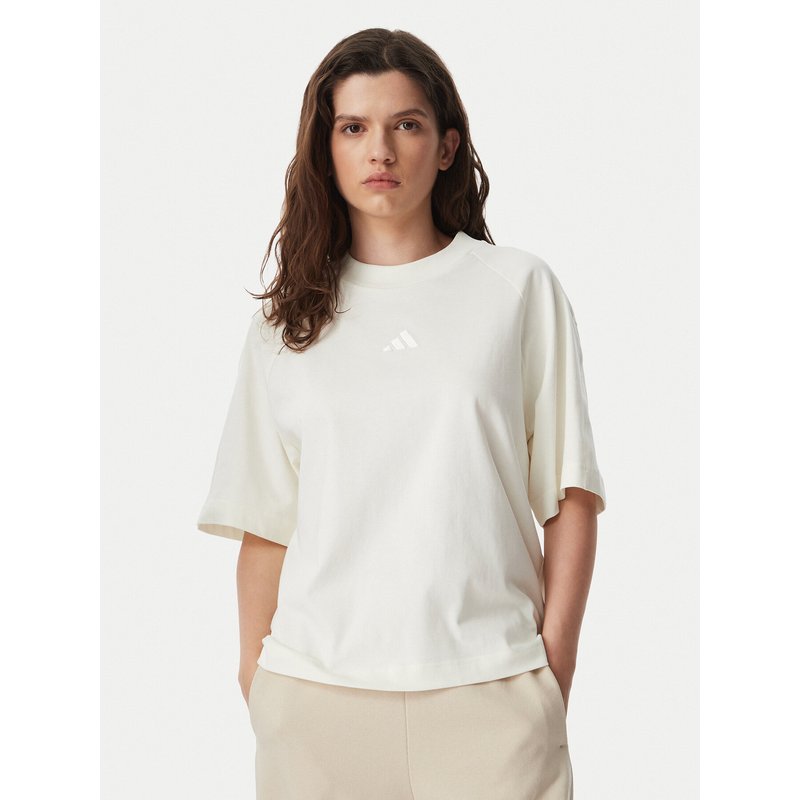 adidas T-Shirt Kit Small Logo KT0297 Creme Regular Fit