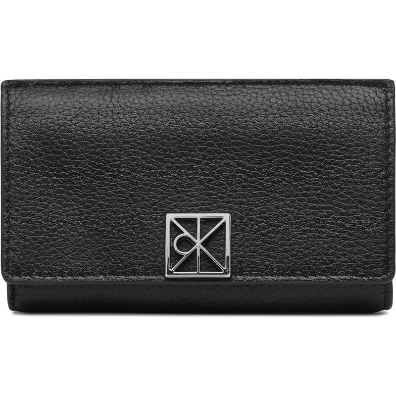 Geldbörse Calvin Klein Emblem Hw Pebble Snap Cardholder LV04F1127G Schwarz