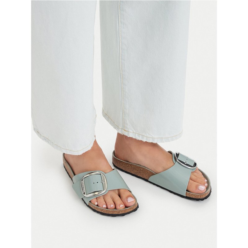 Pantoletten Birkenstock Madrid Big Buckle Hex 1031788 Grün