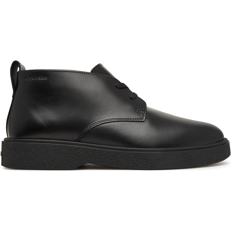 Schnürschuhe Calvin Klein Text Rubber Desert Boot Lth HM0HM02255 Schwarz