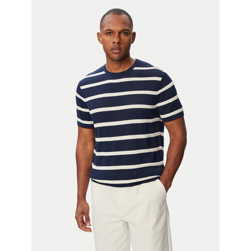 Tommy Hilfiger Pullover Breton MW0MW43942 Dunkelblau Regular Fit