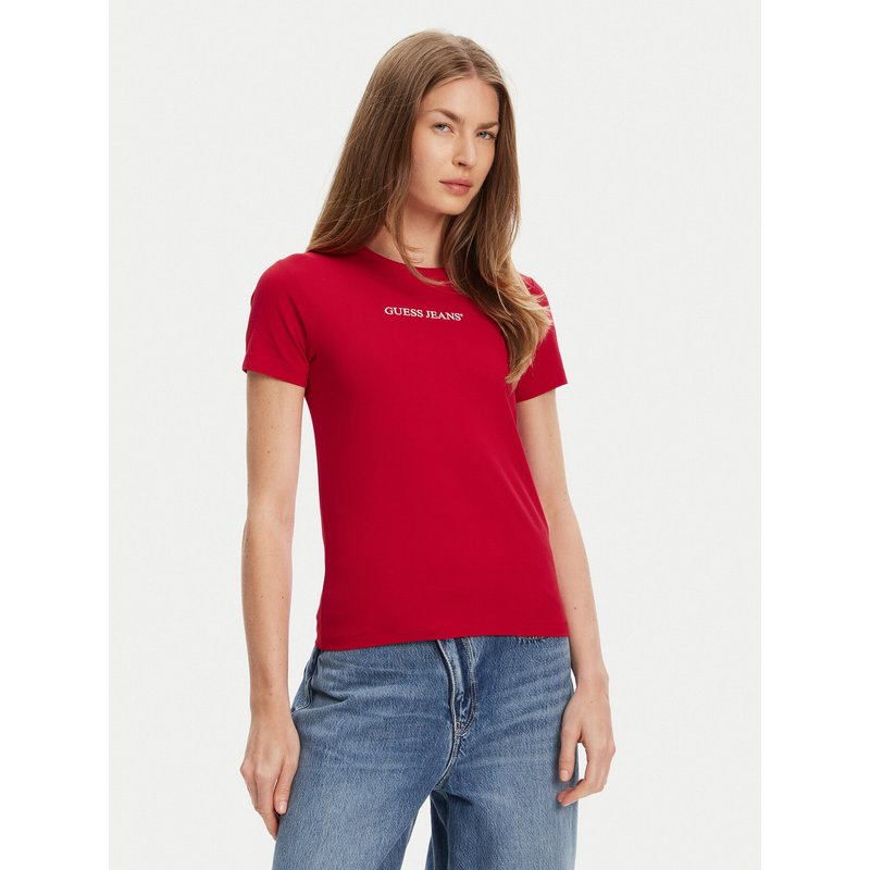 Guess Jeans T-Shirt W4YI01 J1314 Rot Slim Fit