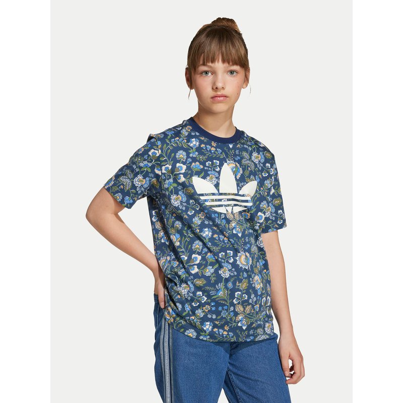 adidas T-Shirt Liberty London JV7818 Dunkelblau Loose Fit